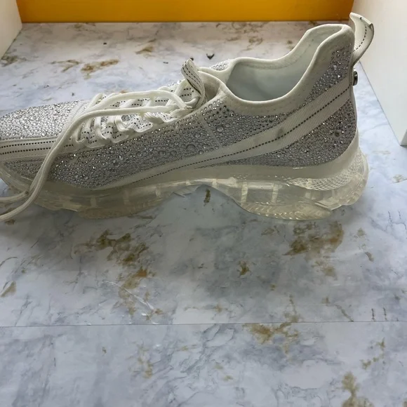 Steve Madden Maxima Sparkling White Sneakers *NEW* - Picture 4 of 5